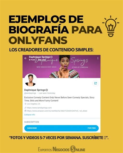 frases biografa para onlyfans ejemplos|Ideas para Biografías de OnlyFans